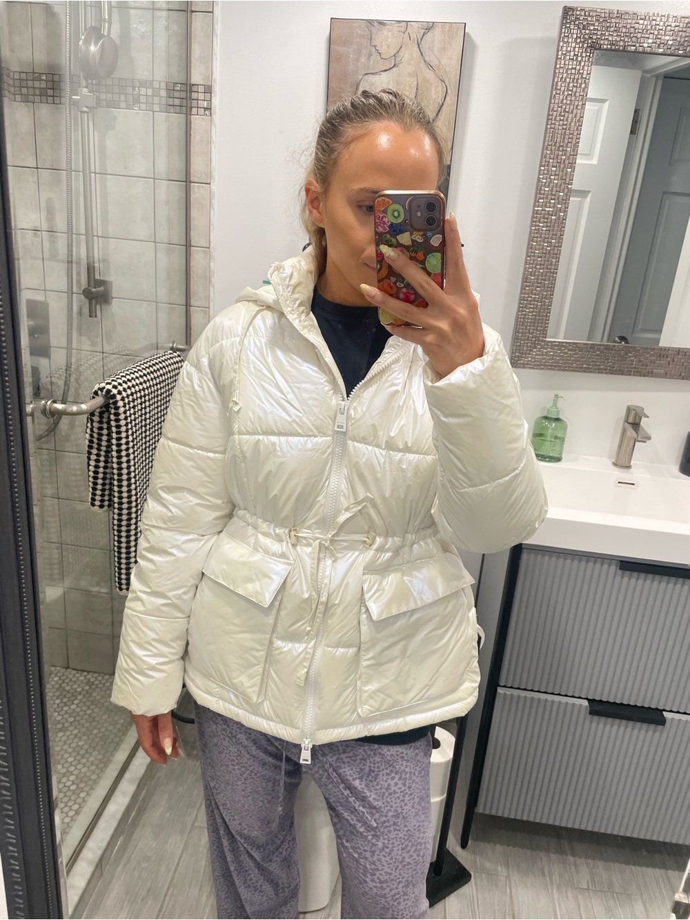Levi's Shiny white Hooded Puffer Jacket